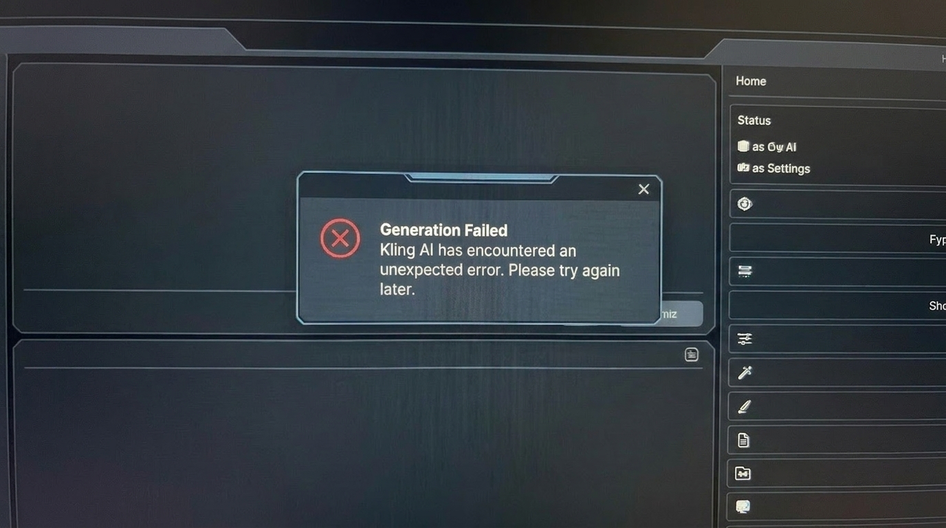Kling AI generation failed message